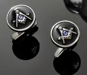 Masonic Enamel Silver Cufflinks